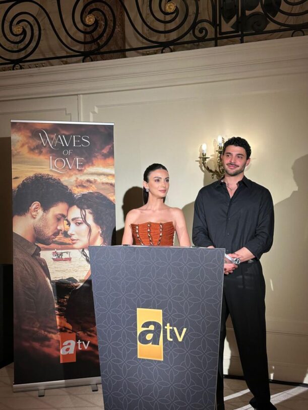 'Waves of Love' Stars Halit Özgür Sarı and Özge Yağız in ATV Distribution's Event in MIPCOM 2025